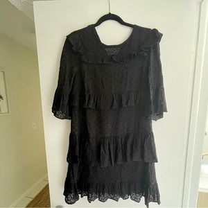 Madewell black eyelet dress.